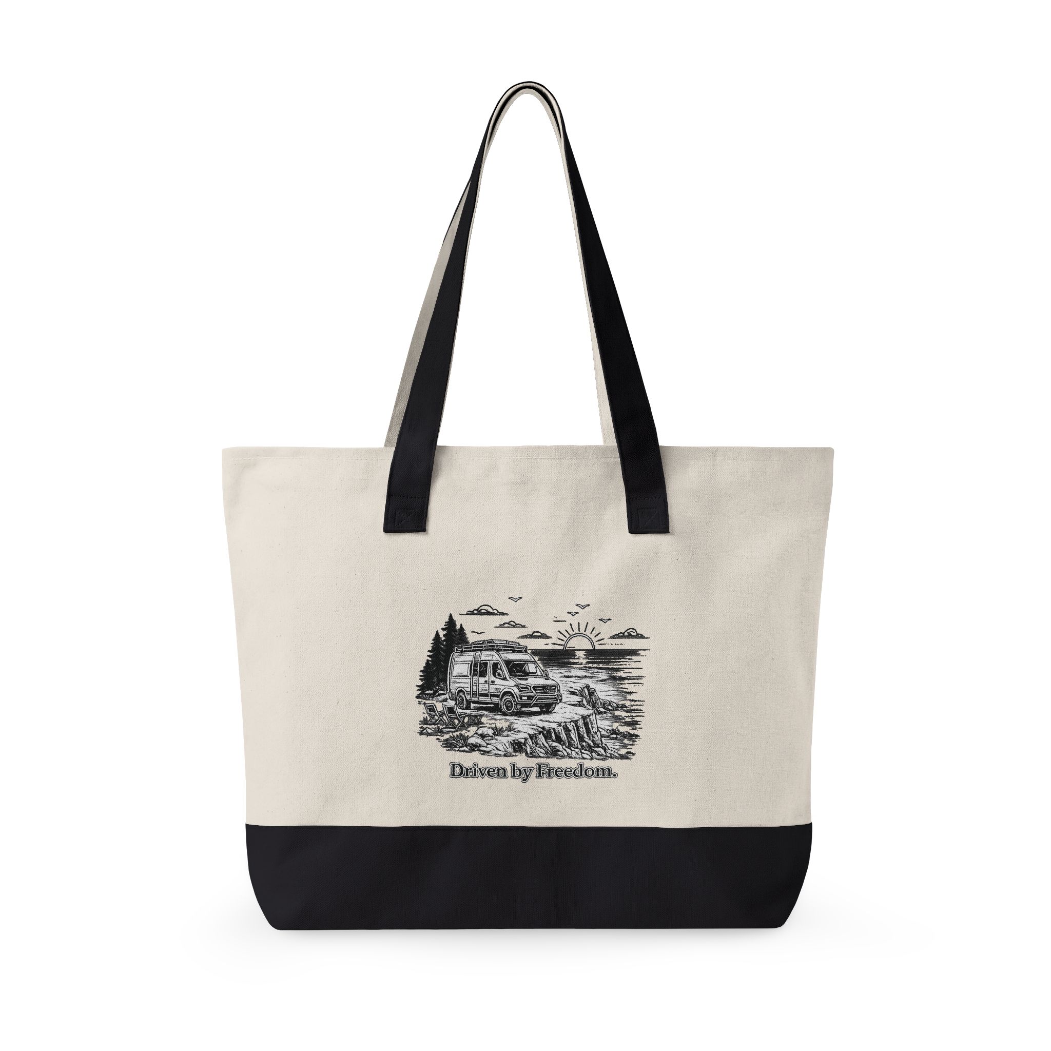 8987428907155429185_2048.jpeg Zippered Canvas Tote — "Drive By Freedom" (Design Minimal-Line)