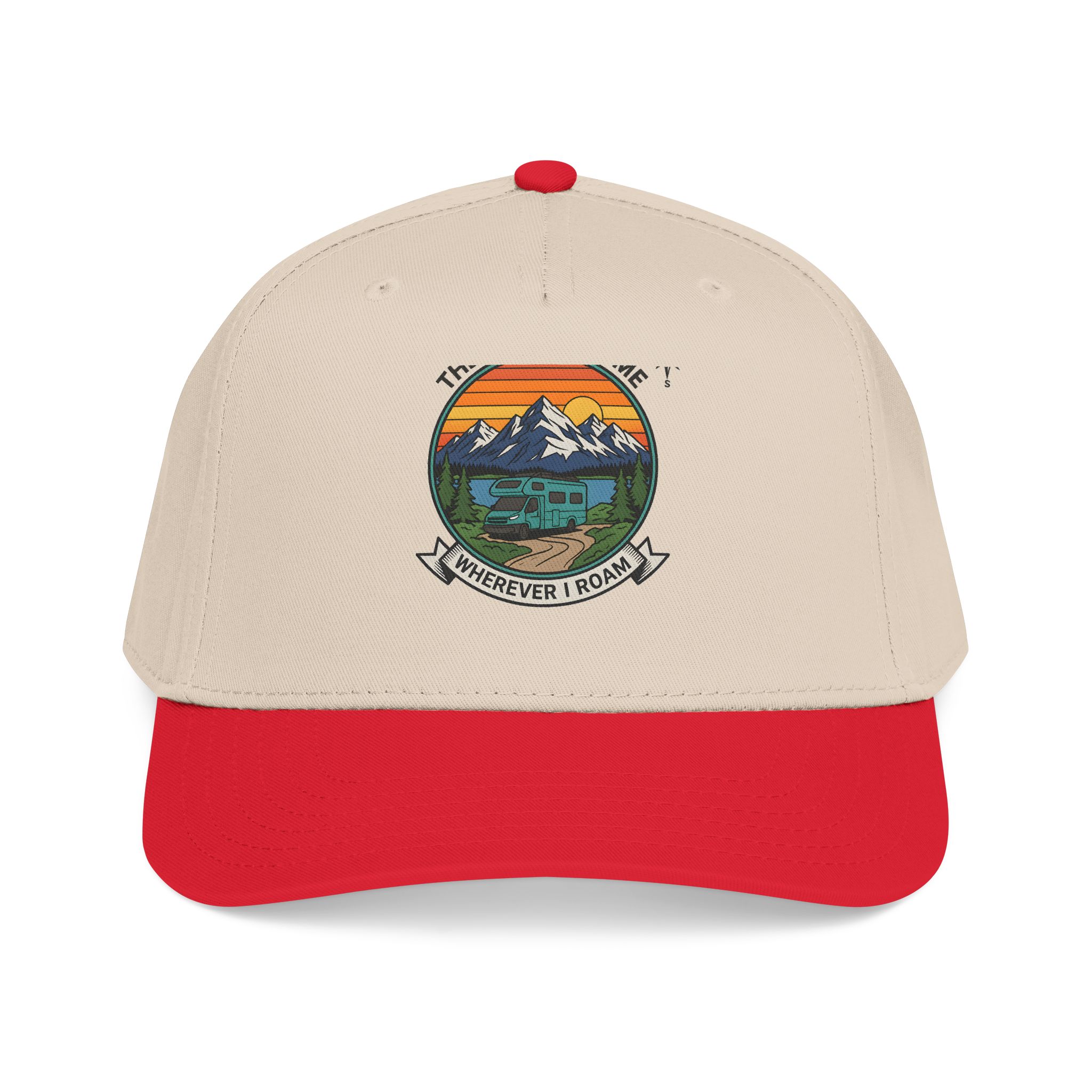 9103110514933806501_2048.jpeg Baseball Cap — "The Road Is Home, Wherever I Roam"