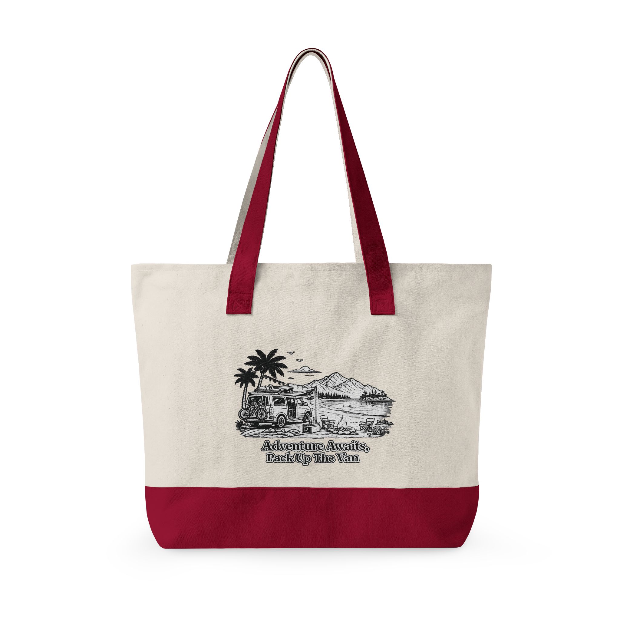 9240451780162794447_2048.jpeg Zippered Canvas Tote — "Adventure Awaits" (Design Minimal-Line)
