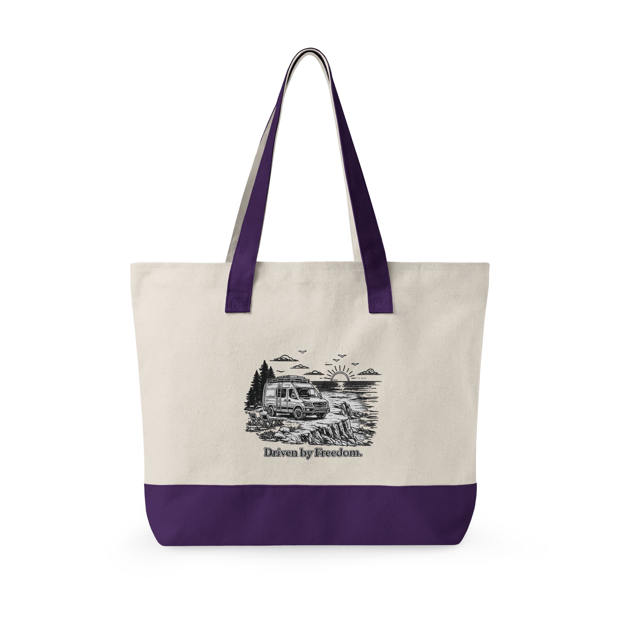 9461865619105512973_2048.jpeg Zippered Canvas Tote — "Drive By Freedom" (Design Minimal-Line)