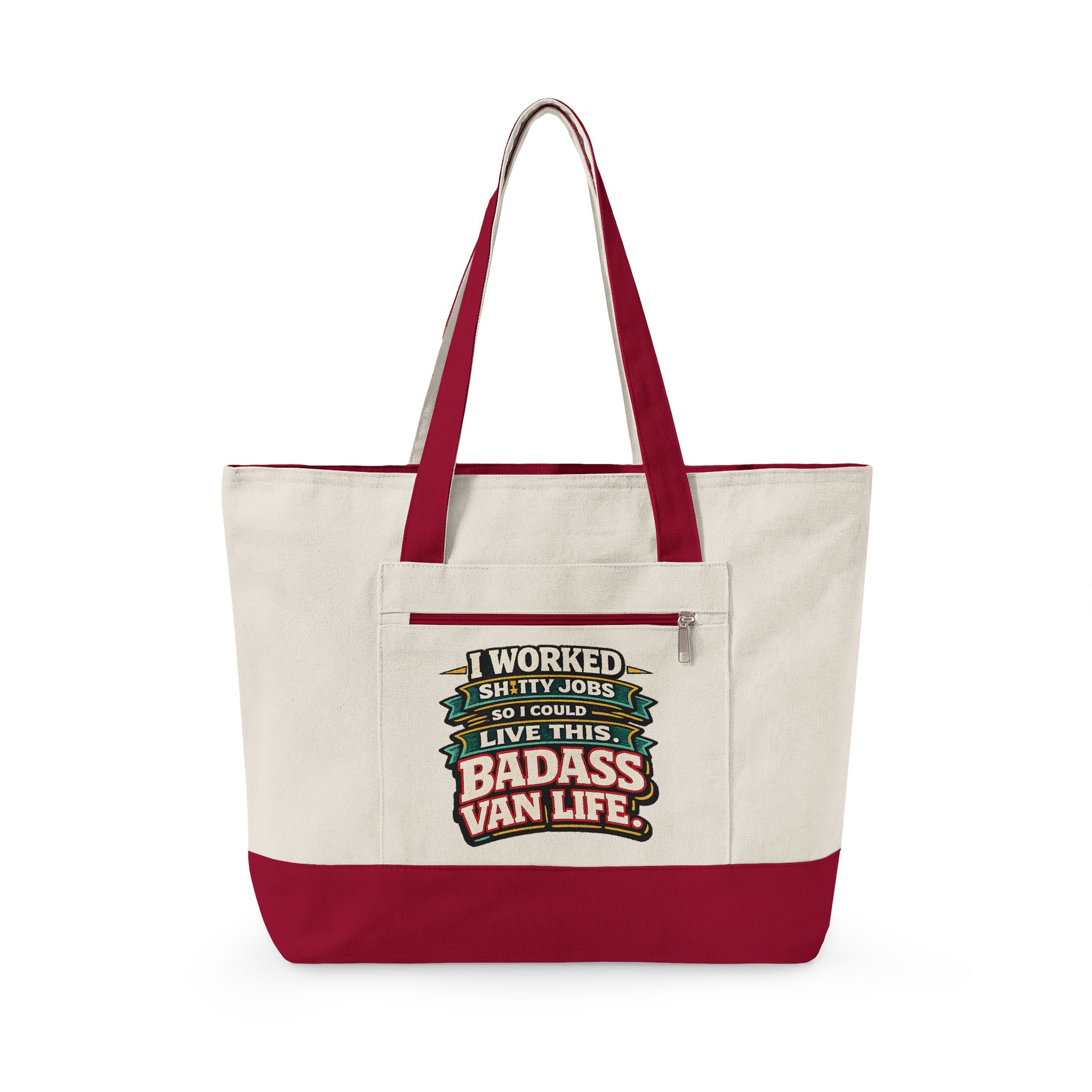 9579752555724648552_2048.jpeg Zippered Canvas Tote — "I worked Shitty Jobs" (Design F**K-Line)
