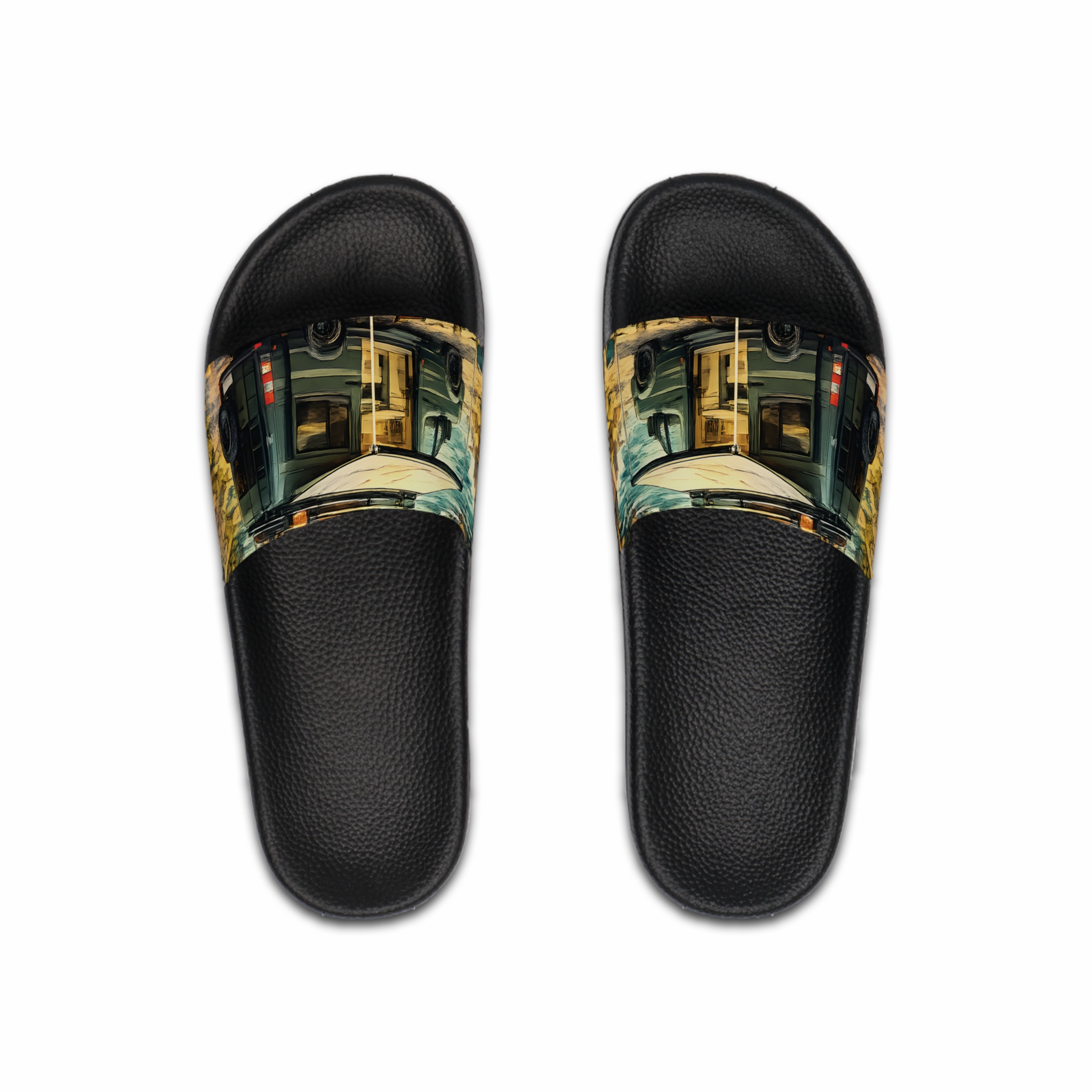 Men's Slide Sandals — Mercedes Camper Vibes for Men (Cubic-Line)
