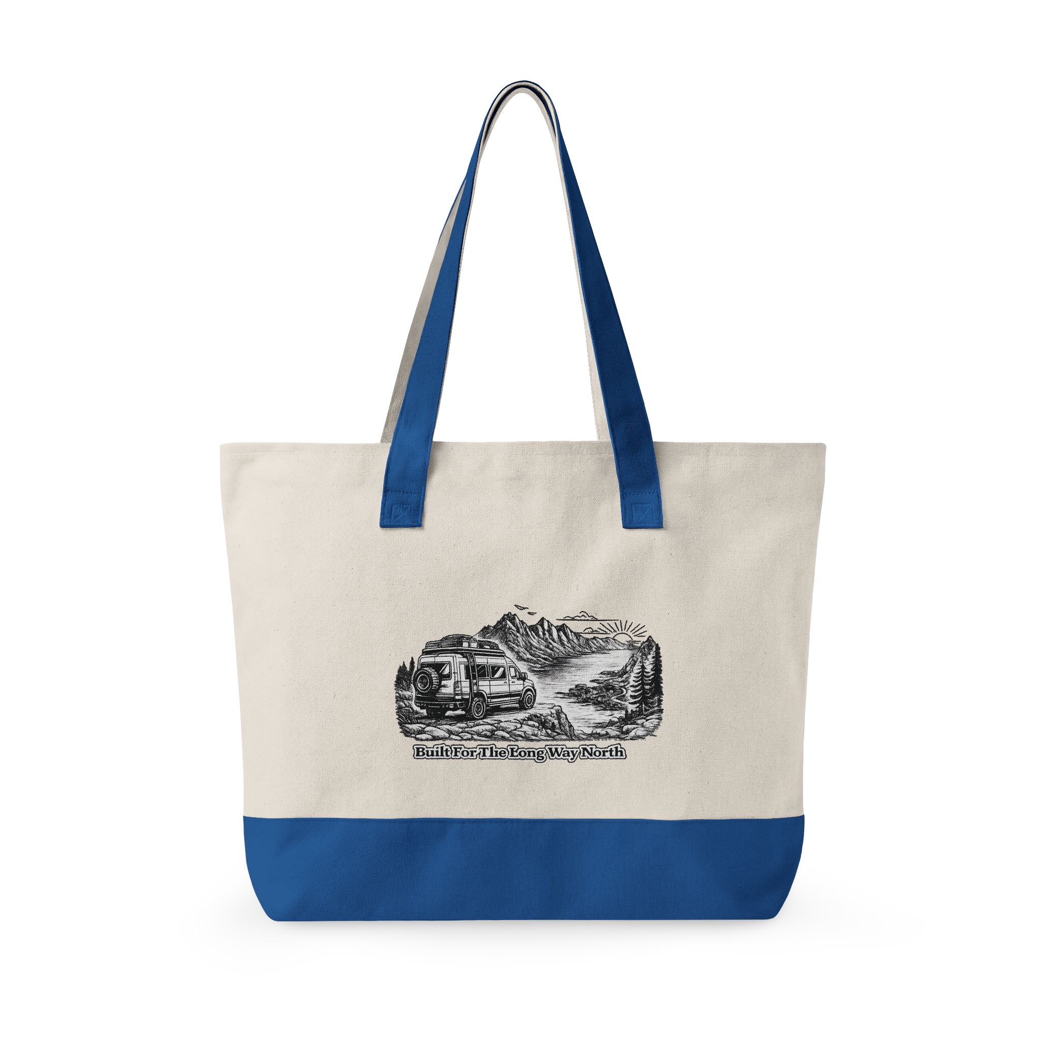 9720055048194695819_2048.jpeg Zippered Canvas Tote — "Build For The Long Way " (Design Minimal-Line)