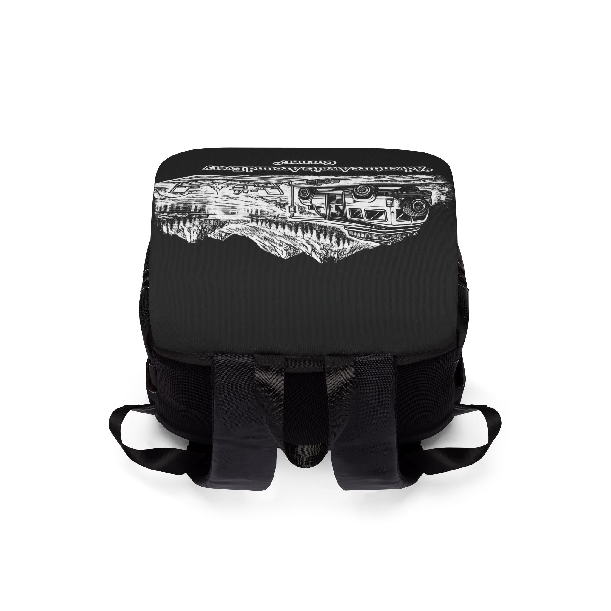 995391575631371601_2048.jpeg Unisex Casual Shoulder Backpack — "Adventure Awaits Around Every Corner" Design Minimal-Line