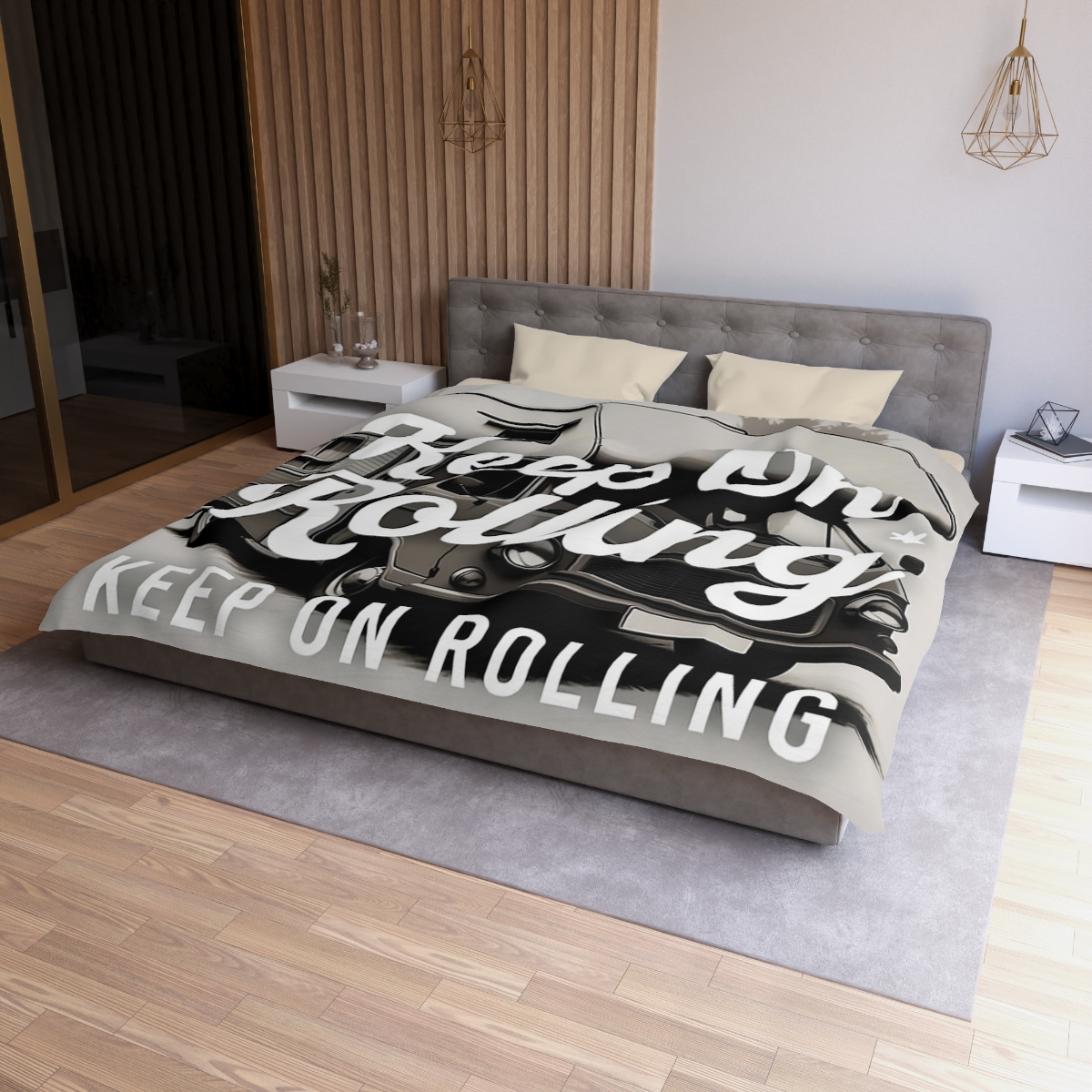 Comforter - 'Do What You Love, Keep On Rolling' Vintage Camper Comforter