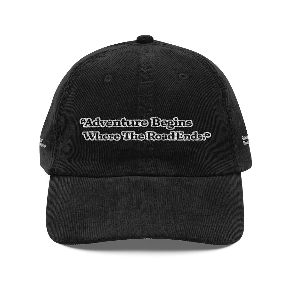 Vintage-Corduroy-Cap-Embroidery Baseball Cap - 'Escape the Everyday' Off-Road Adventure Hat