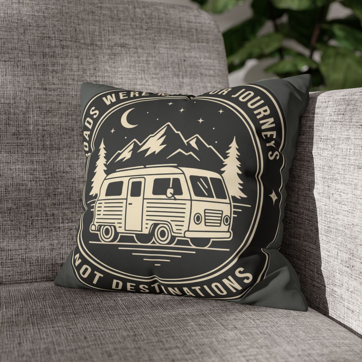 Pillowcase — "Adventure Awaits-Go Where You Feel Most Alive" Faux Suede Travel Throw Pillow Cover