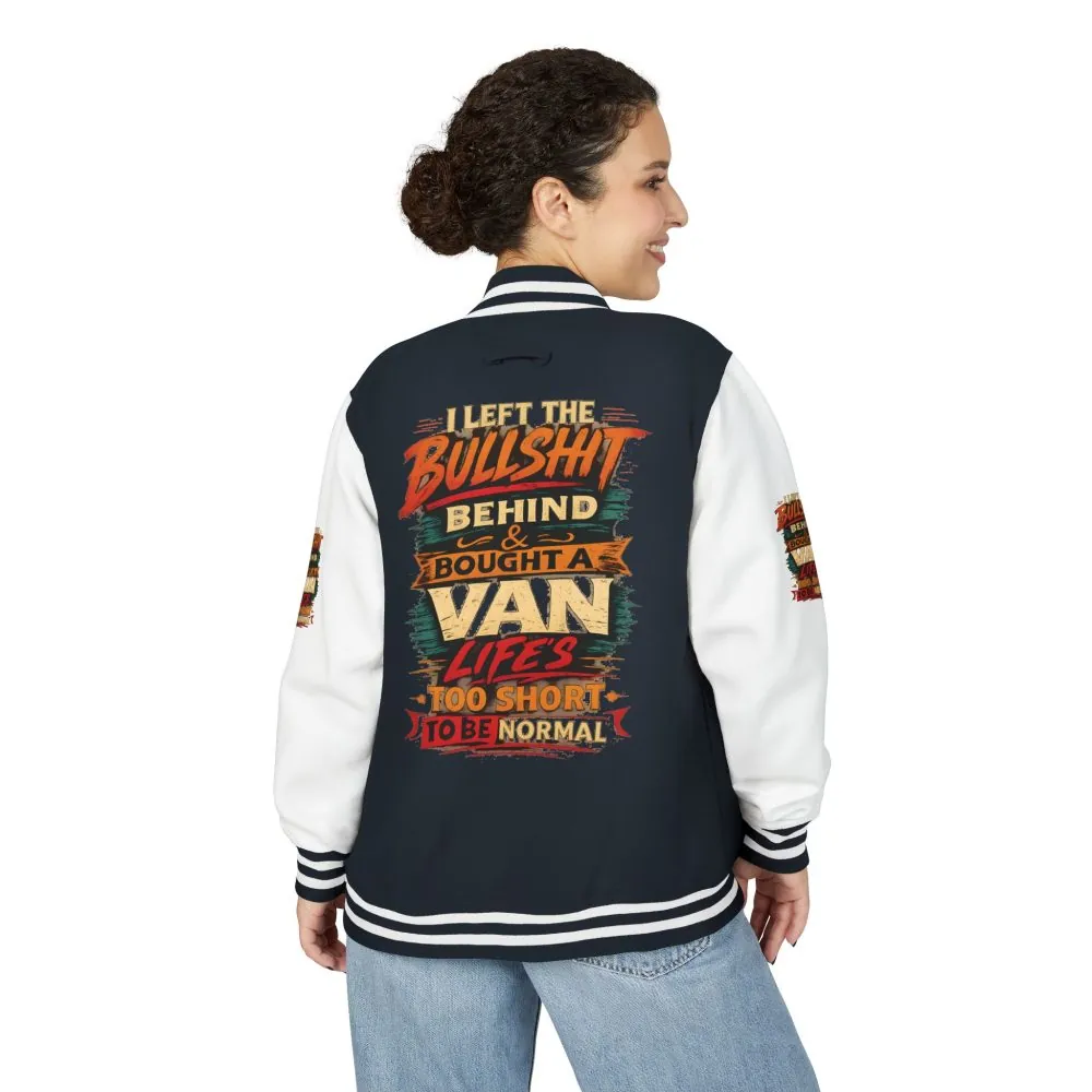 Unisex Heavyweight Letterman Jacket — "I Left The Bullshit" Design F**K-Line