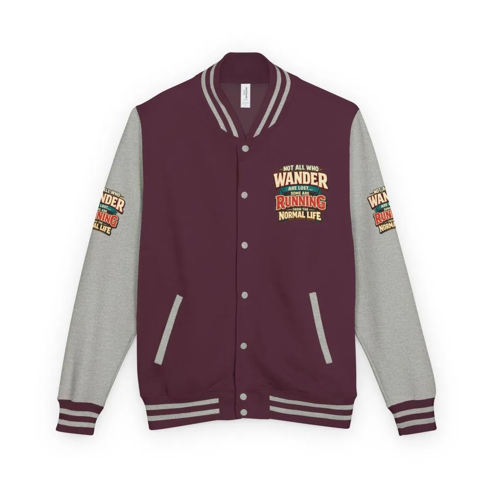 10259608686173203930_2048.jpeg Unisex Heavyweight Letterman Jacket — "Not All Who Wander Are Lost" Design F**K-Line