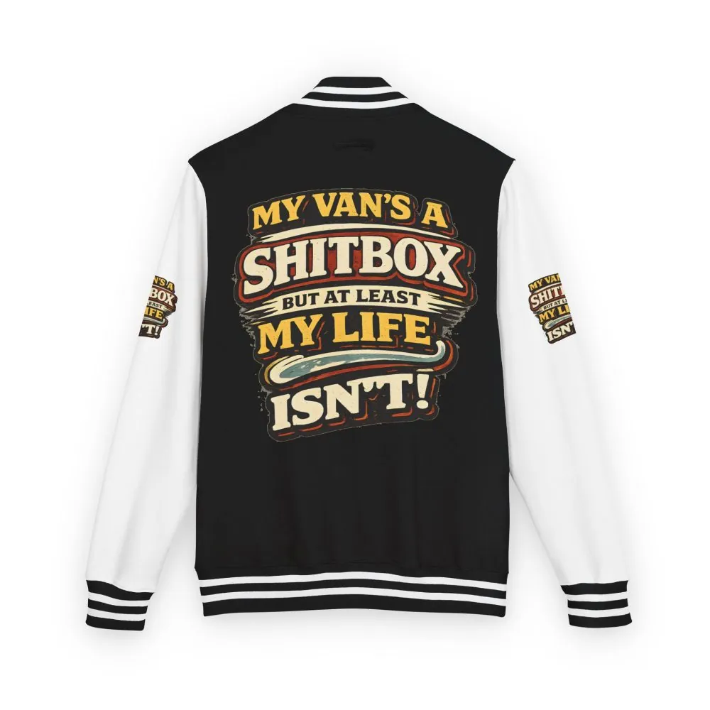 10329687323995077601_2048.jpeg Unisex Heavyweight Letterman Jacket — "My Van`s A Shitbox" Design F**K-Line