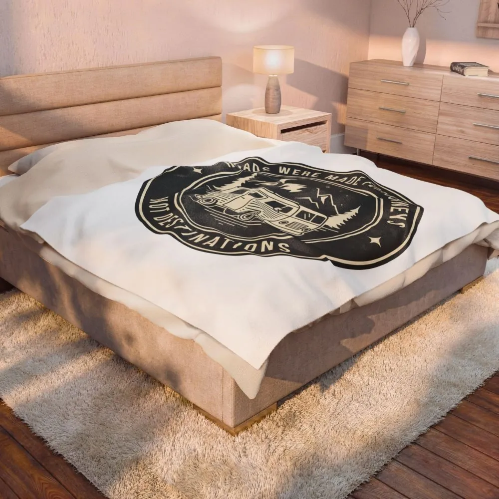 10394363236931969806_2048.jpeg Velveteen Blanket — "Roads Were Made for Journeys Not Destinations" Camper Throw