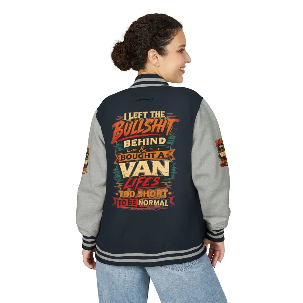 Unisex Heavyweight Letterman Jacket — "I Left The Bullshit" Design F**K-Line