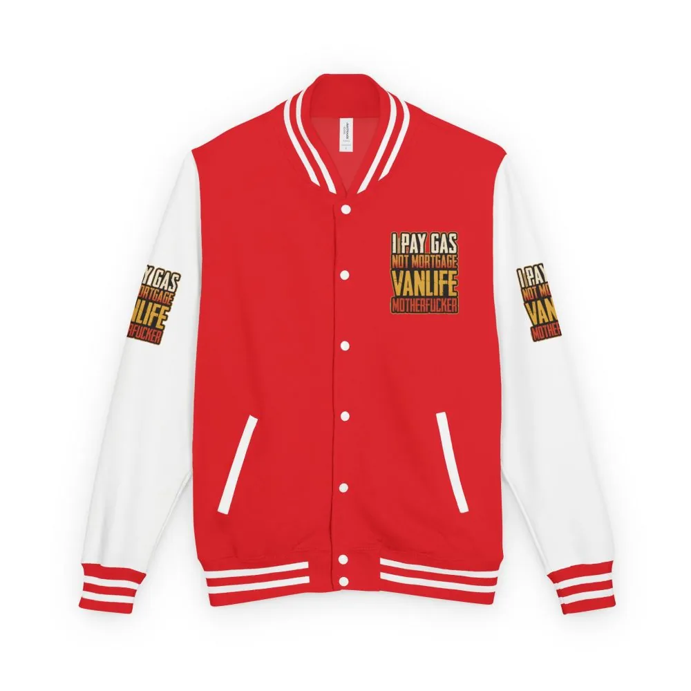 1078161140291550297_2048.jpeg Unisex Heavyweight Letterman Jacket — "I Pay Gas Not Mortgage" Design F**K-Line