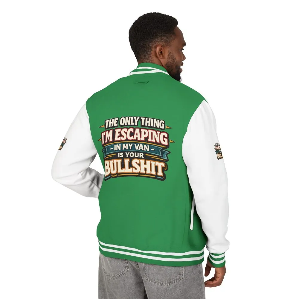 Unisex Heavyweight Letterman Jacket — "The Only Thing I´m Escaping" Design F**K-Line