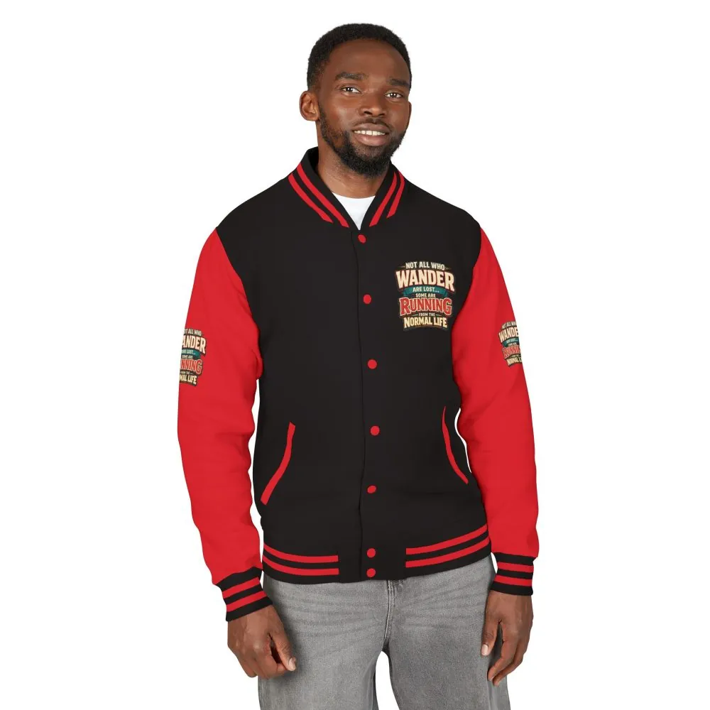 11029205189483020698_2048.jpeg Unisex Heavyweight Letterman Jacket — "Not All Who Wander Are Lost" Design F**K-Line