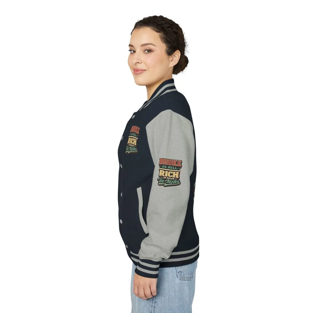 11041560171126673821_2048.jpeg Unisex Heavyweight Letterman Jacket — "Broke As Hell" Design F**K-Line