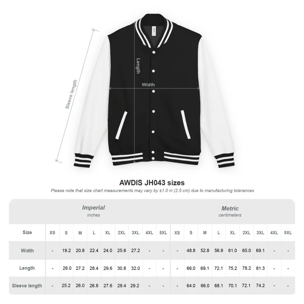 11044629628585602198_2048.jpeg Unisex Heavyweight Letterman Jacket — "Work Sucks" Design F**K-Line
