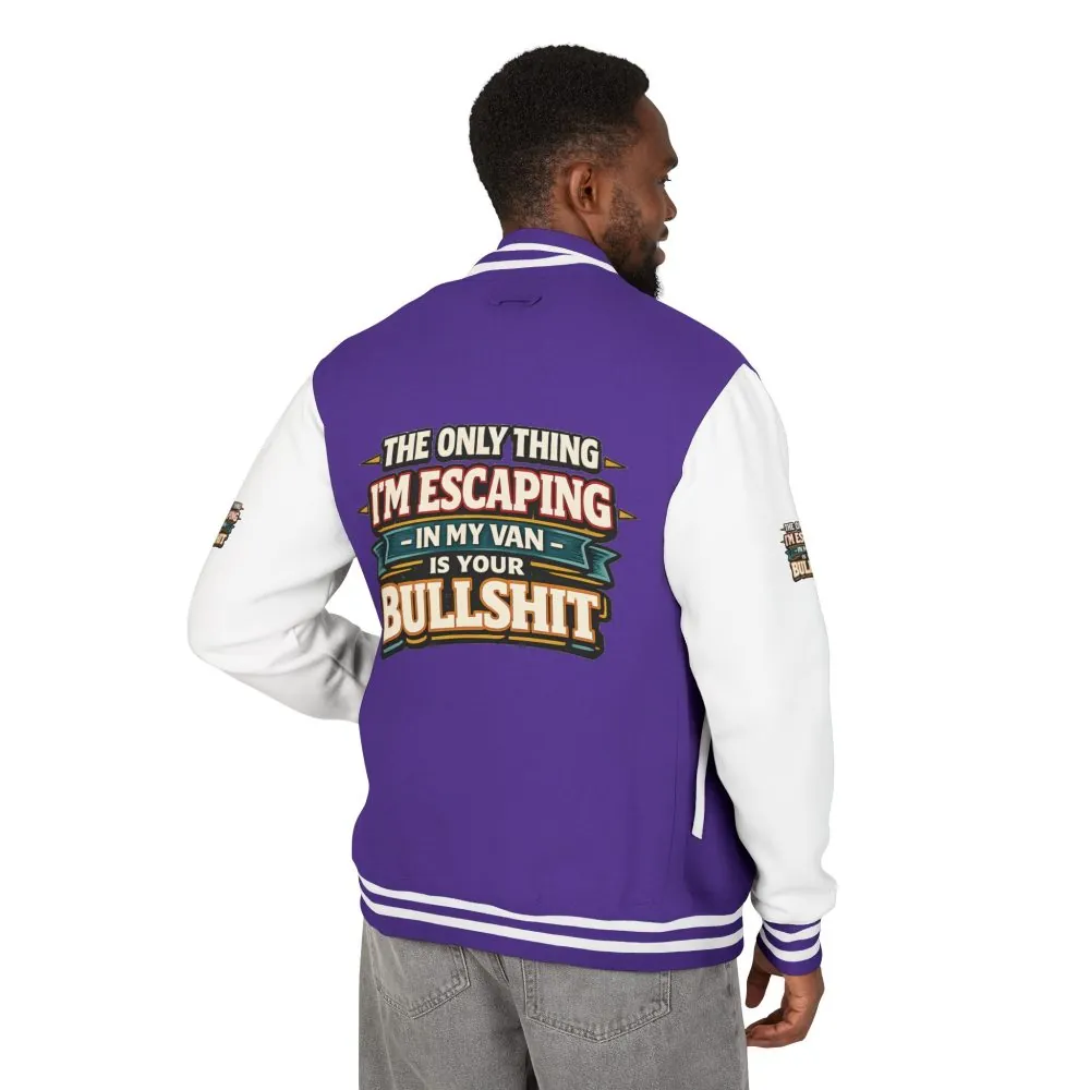 Unisex Heavyweight Letterman Jacket — "The Only Thing I´m Escaping" Design F**K-Line