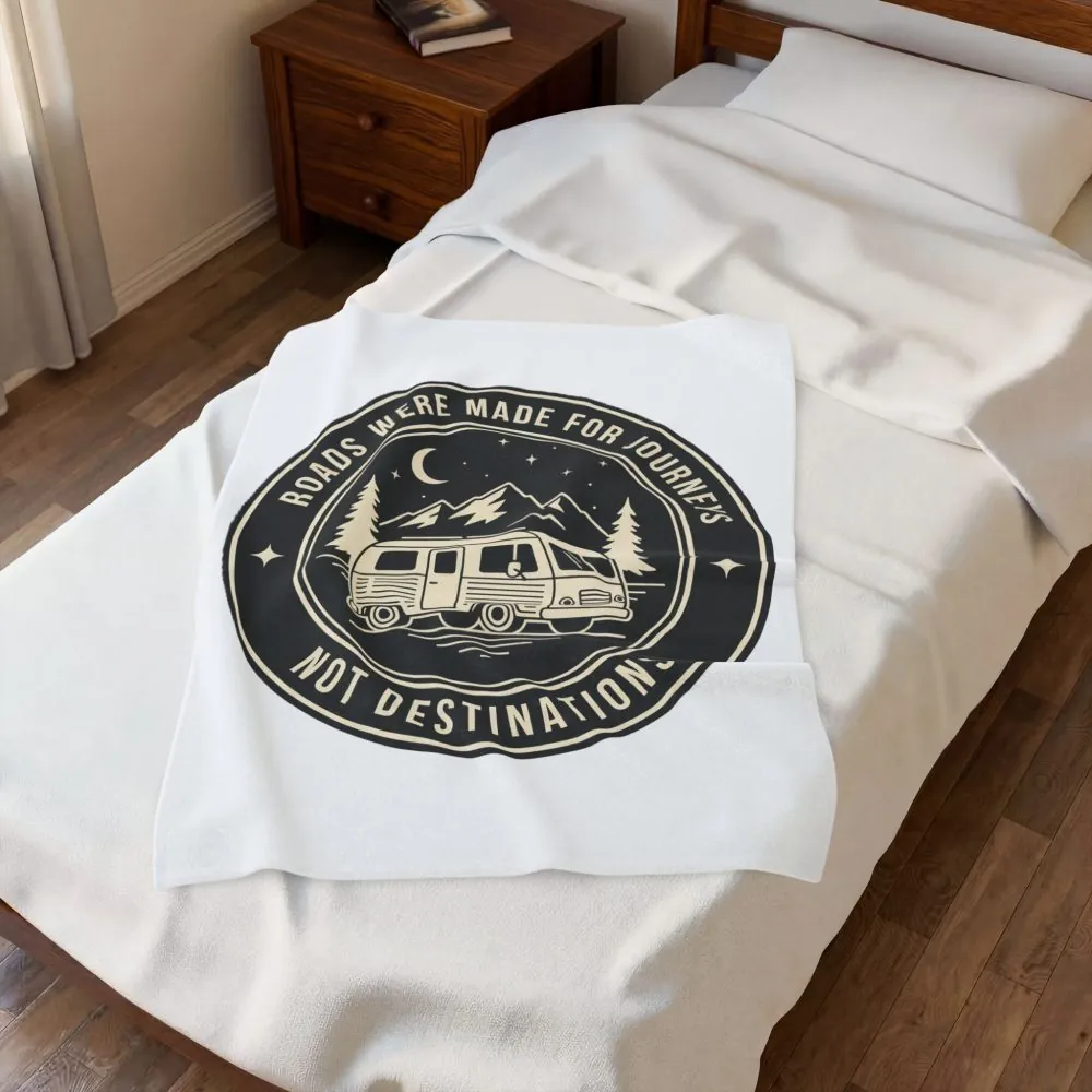 11499309643234246091_2048.jpeg Velveteen Blanket — "Roads Were Made for Journeys Not Destinations" Camper Throw