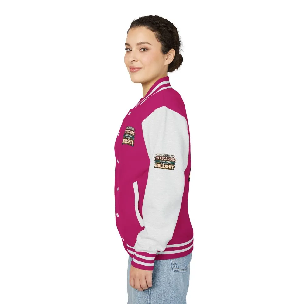 Unisex Heavyweight Letterman Jacket — "The Only Thing I´m Escaping" Design F**K-Line