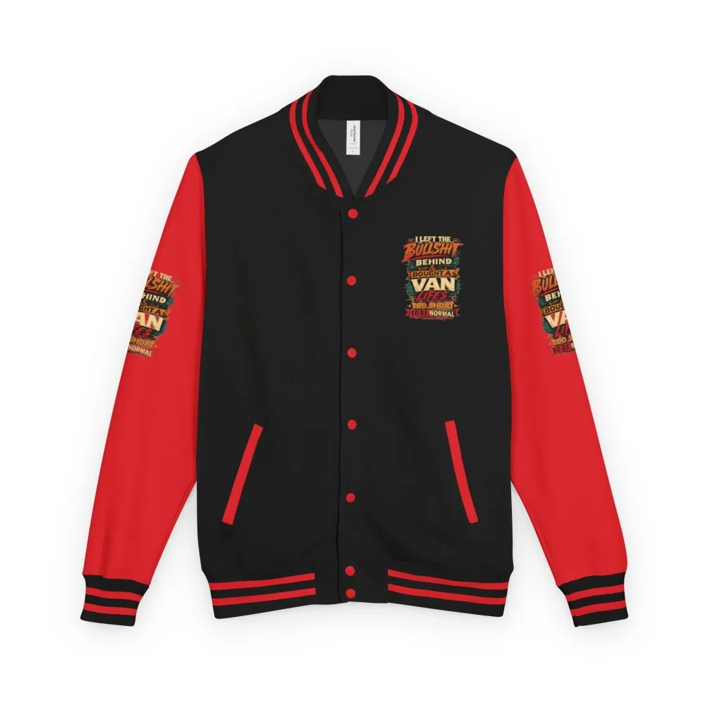 Unisex Heavyweight Letterman Jacket — "I Left The Bullshit" Design F**K-Line