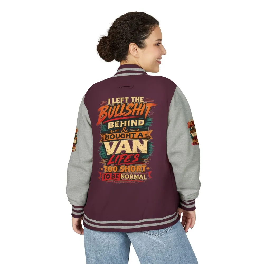 Unisex Heavyweight Letterman Jacket — "I Left The Bullshit" Design F**K-Line