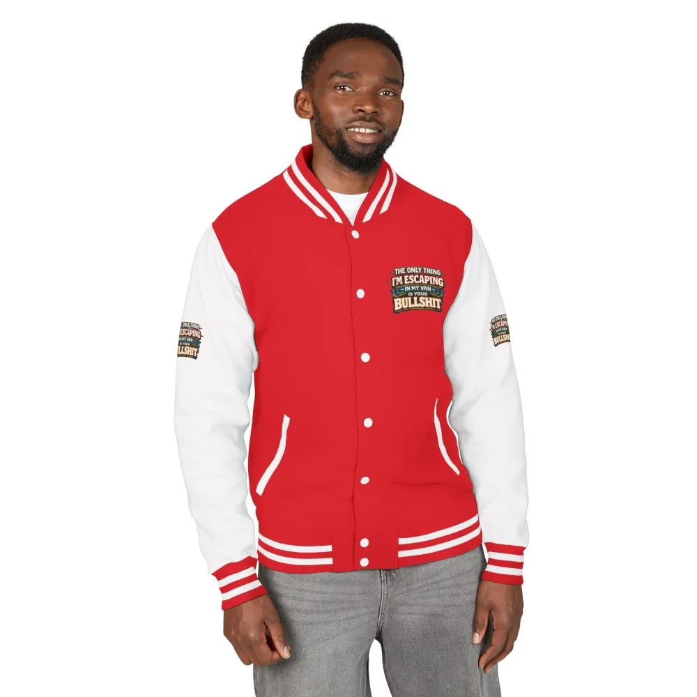 Unisex Heavyweight Letterman Jacket — "The Only Thing I´m Escaping" Design F**K-Line