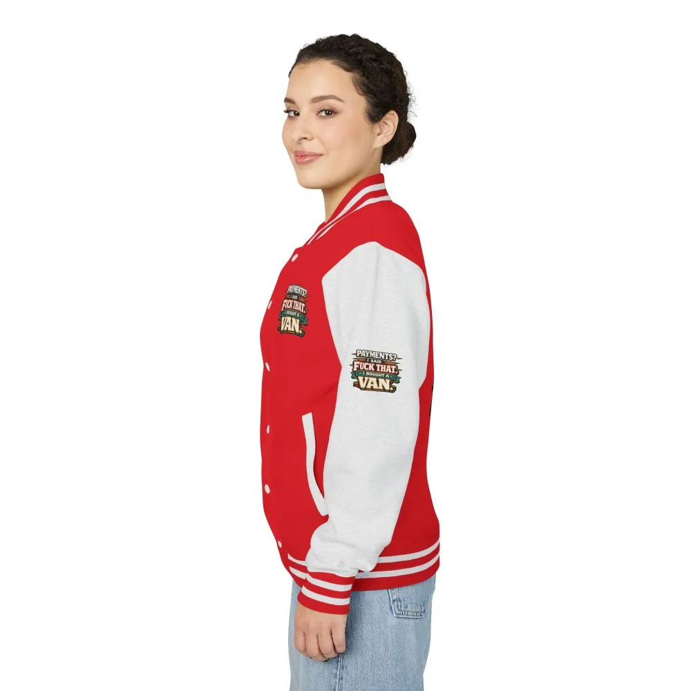 Unisex Heavyweight Letterman Jacket — "Payments?I Said" Design F**K-Line