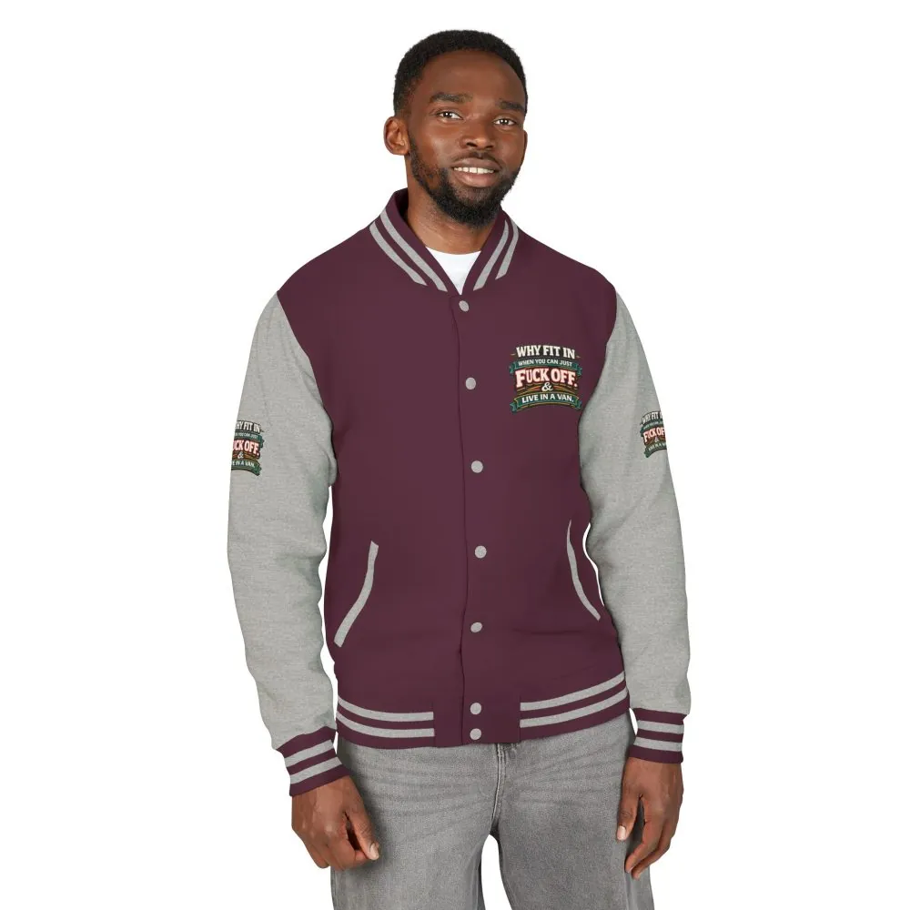 12617947489589696780_2048.jpeg Unisex Heavyweight Letterman Jacket — "Why Fit In" Design F**K-Line