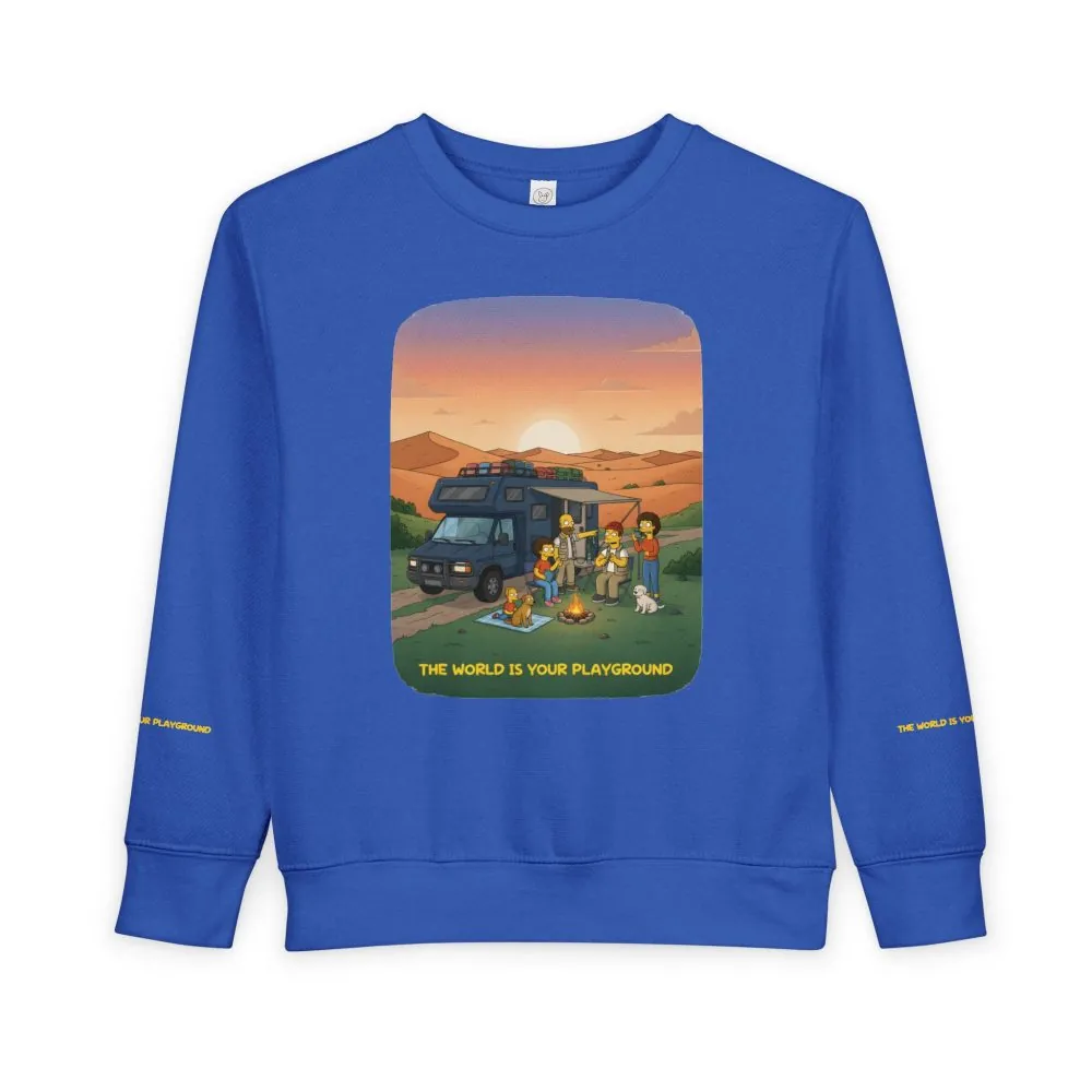 13435593381869124427_2048.jpeg Toddler Sweatshirt - "The World Is Your playground" (Design Sitcom-Line)