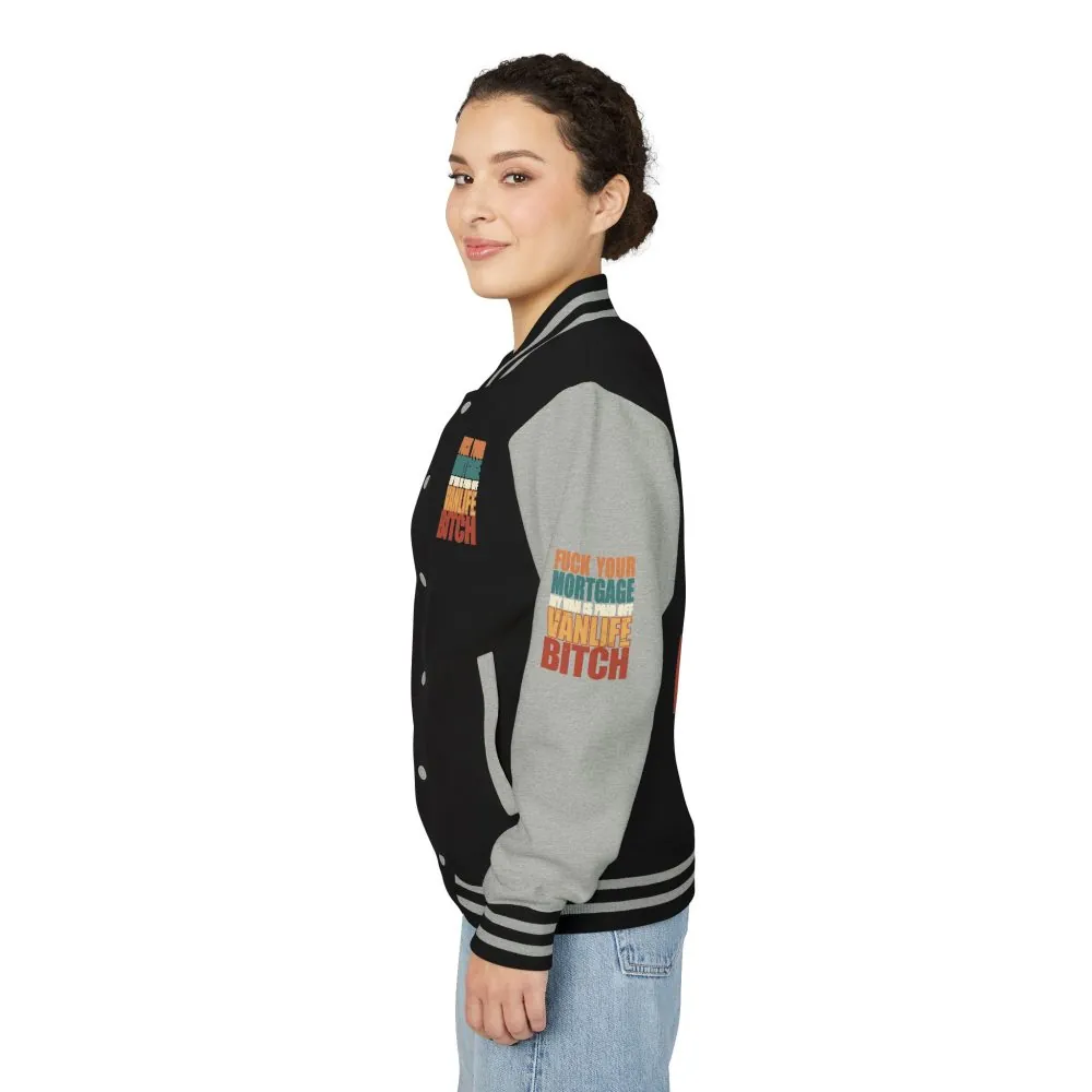 Unisex Heavyweight Letterman Jacket — "Fuck Your Mortgage" Design F**K-Line