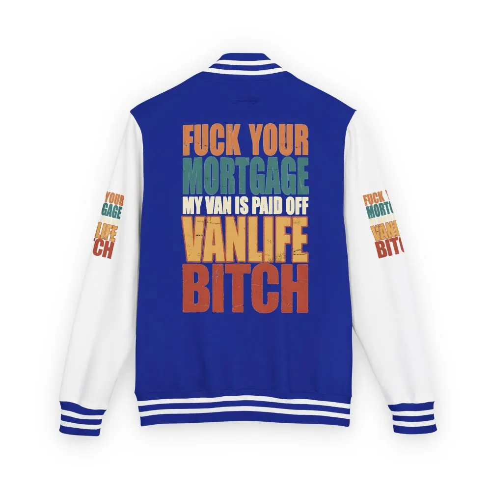 Unisex Heavyweight Letterman Jacket — "Fuck Your Mortgage" Design F**K-Line