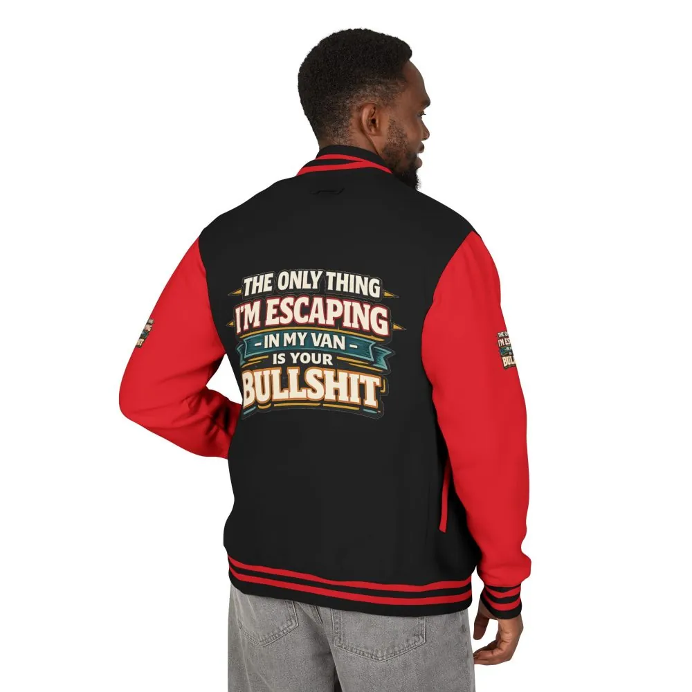 Unisex Heavyweight Letterman Jacket — "The Only Thing I´m Escaping" Design F**K-Line