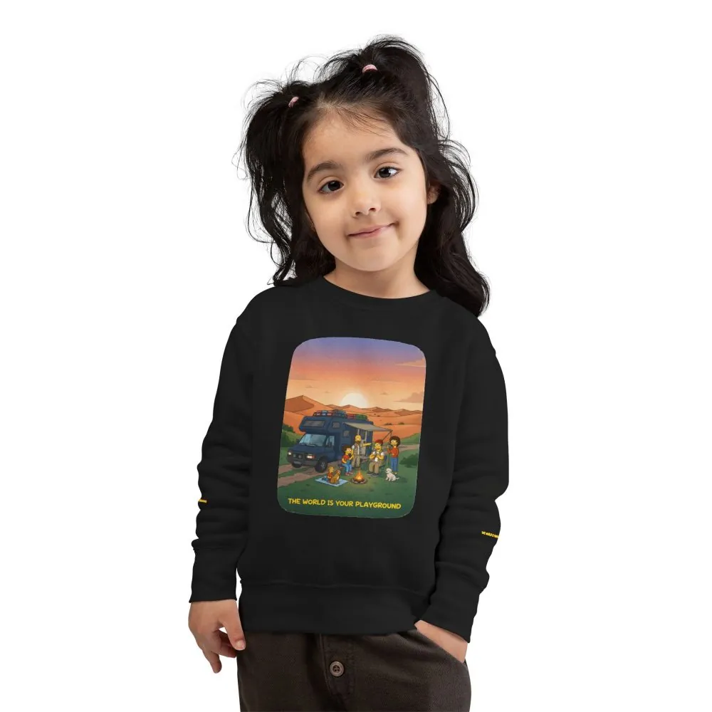 13717703110871980758_2048.jpeg Toddler Sweatshirt - "The World Is Your playground" (Design Sitcom-Line)