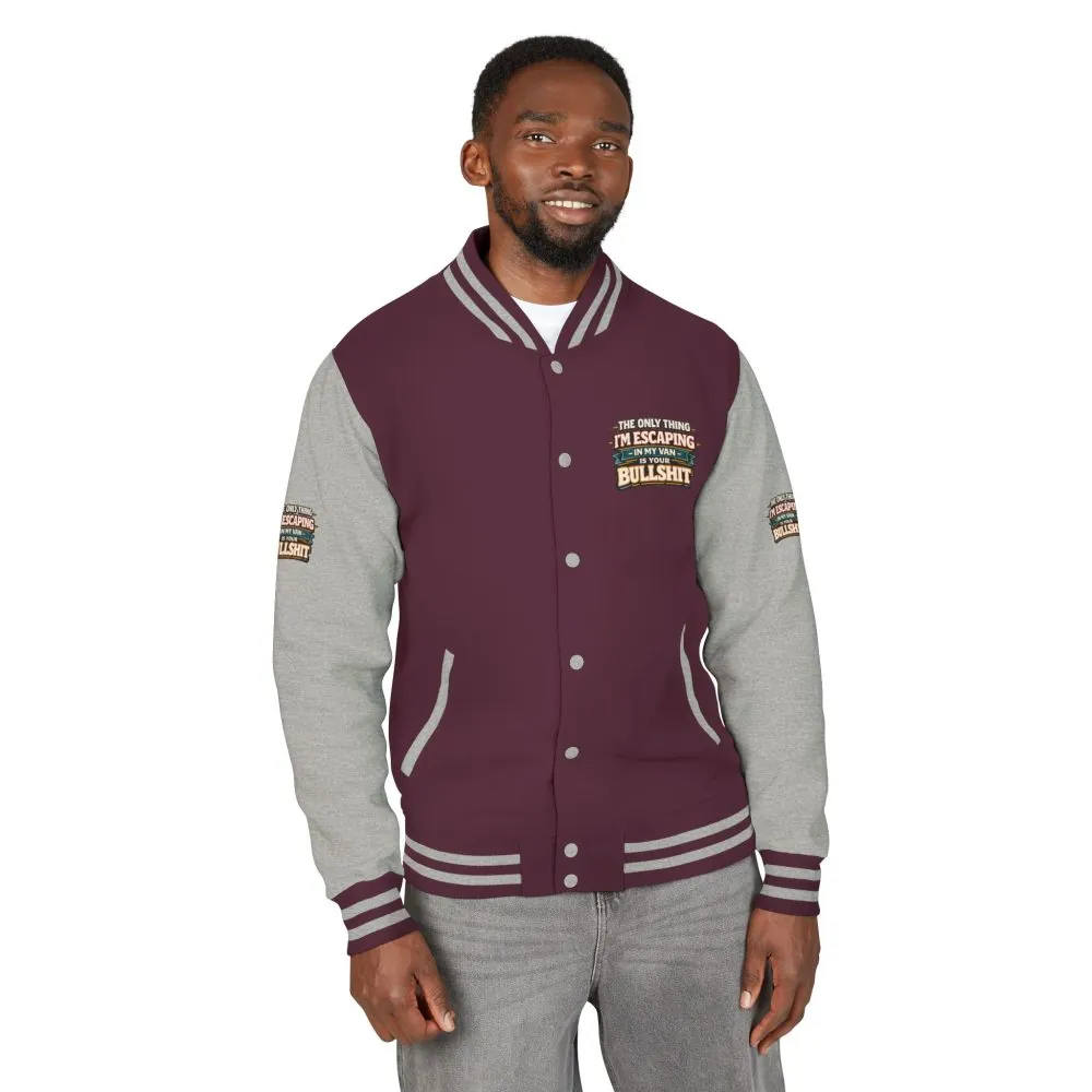 Unisex Heavyweight Letterman Jacket — "The Only Thing I´m Escaping" Design F**K-Line