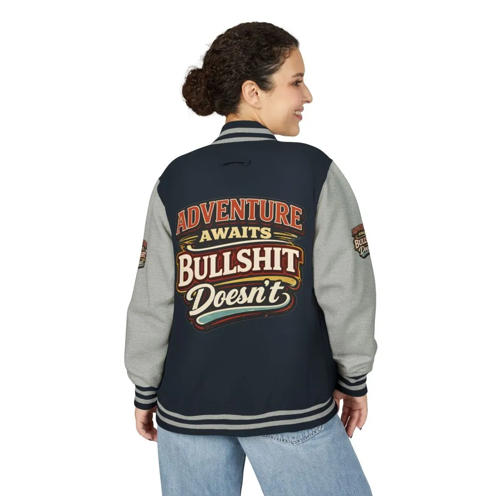 Unisex Heavyweight Letterman Jacket — "Adventure Awaits" Design F**K-Line