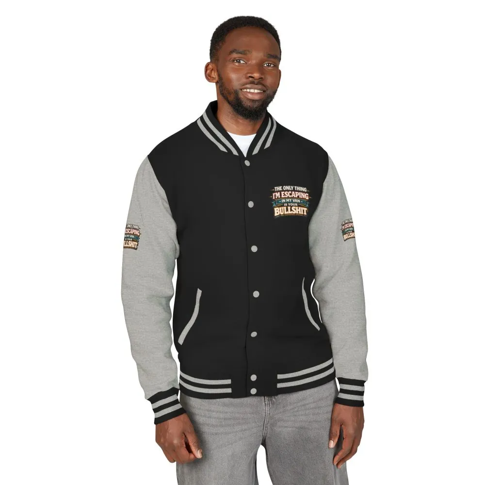 Unisex Heavyweight Letterman Jacket — "The Only Thing I´m Escaping" Design F**K-Line
