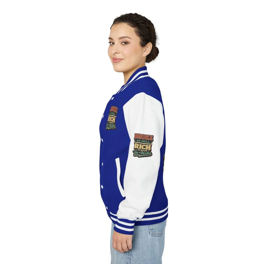 14156077258183612585_2048.jpeg Unisex Heavyweight Letterman Jacket — "Broke As Hell" Design F**K-Line