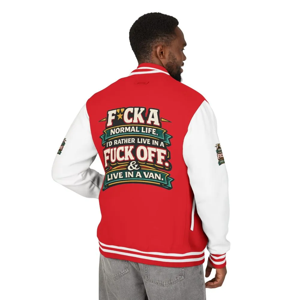 14165124394159670512_2048.jpeg Unisex Heavyweight Letterman Jacket — "Fuck A Normal Life" Design F**K-Line