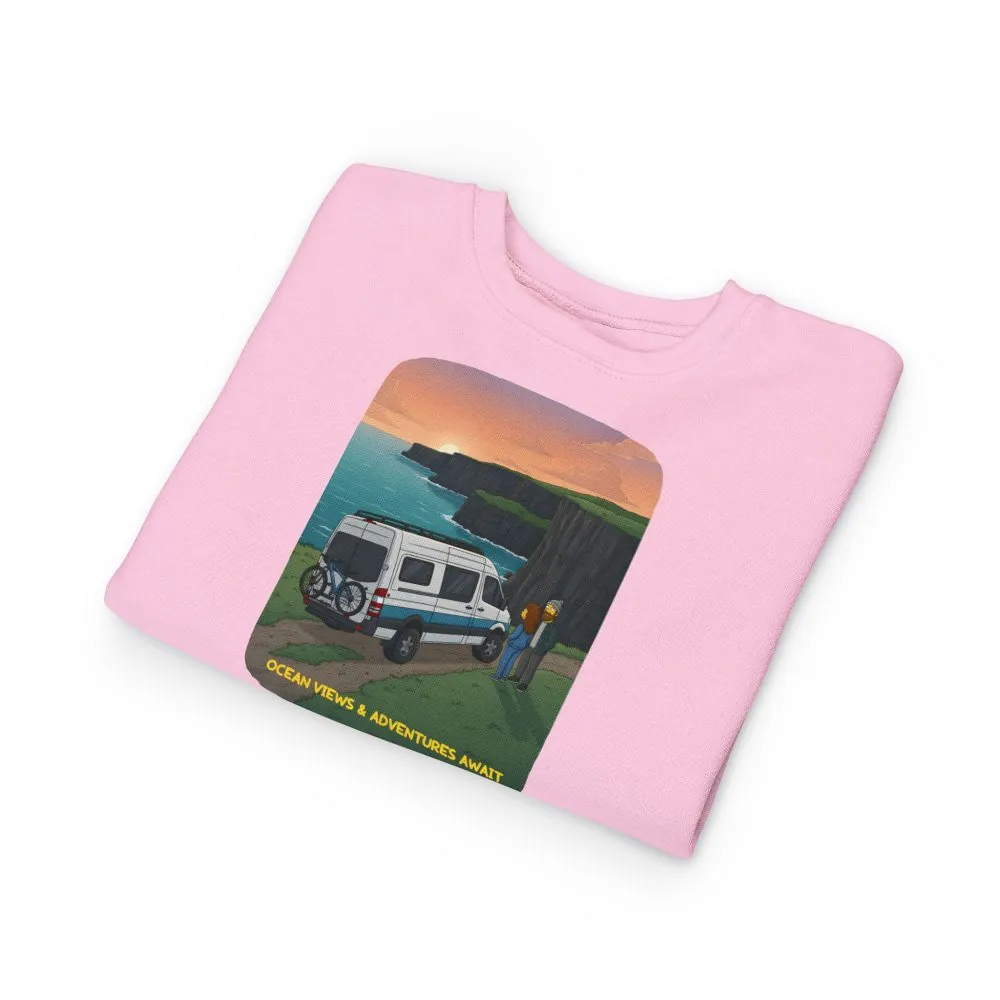 14369515974209542263_2048.jpeg Toddler Sweatshirt - "Ocean Views-Adventures Awaits" (Design Sitcom-Line)