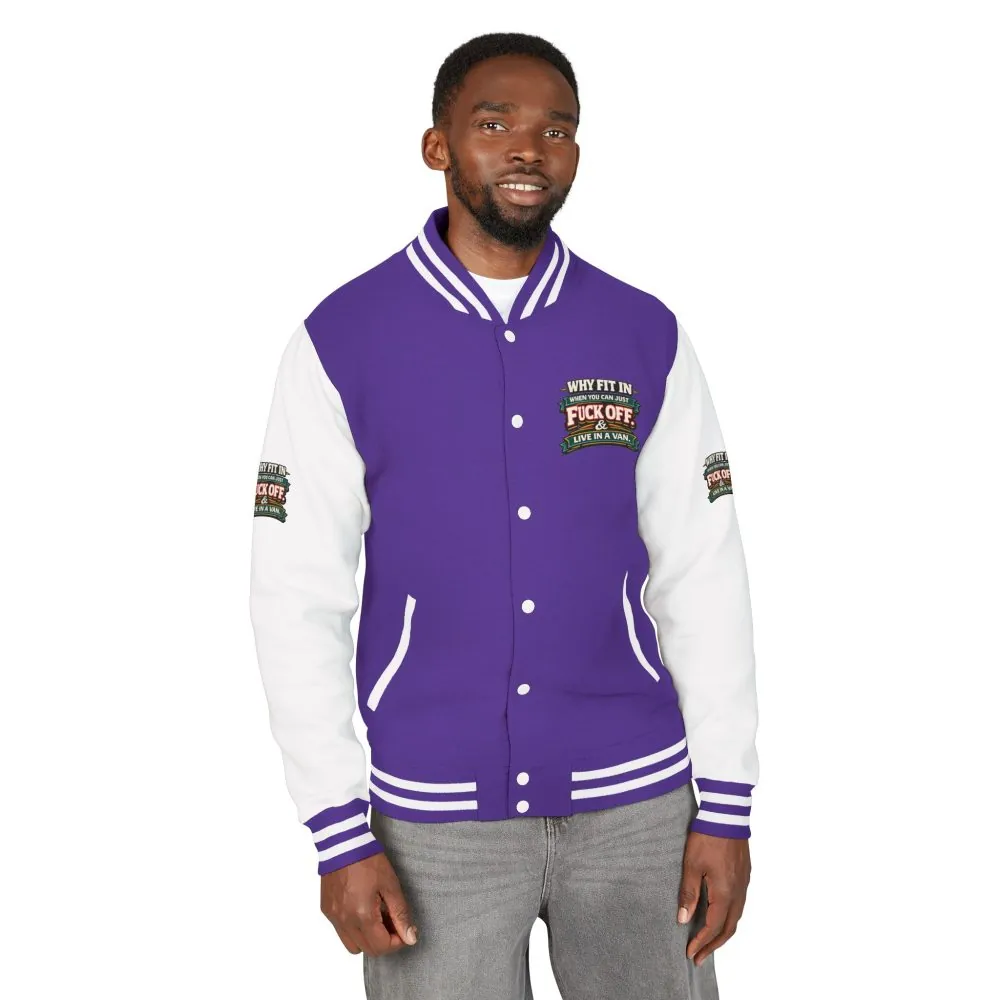 14516222312092525499_2048.jpeg Unisex Heavyweight Letterman Jacket — "Why Fit In" Design F**K-Line