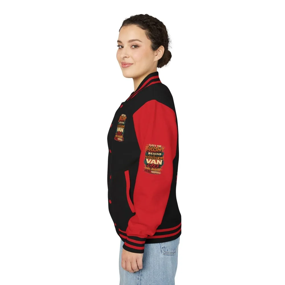 Unisex Heavyweight Letterman Jacket — "I Left The Bullshit" Design F**K-Line
