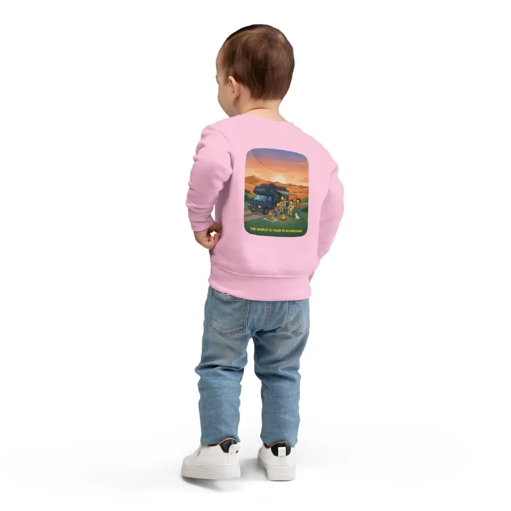 15145872629772271380_2048.jpeg Toddler Sweatshirt - "The World Is Your playground" (Design Sitcom-Line)