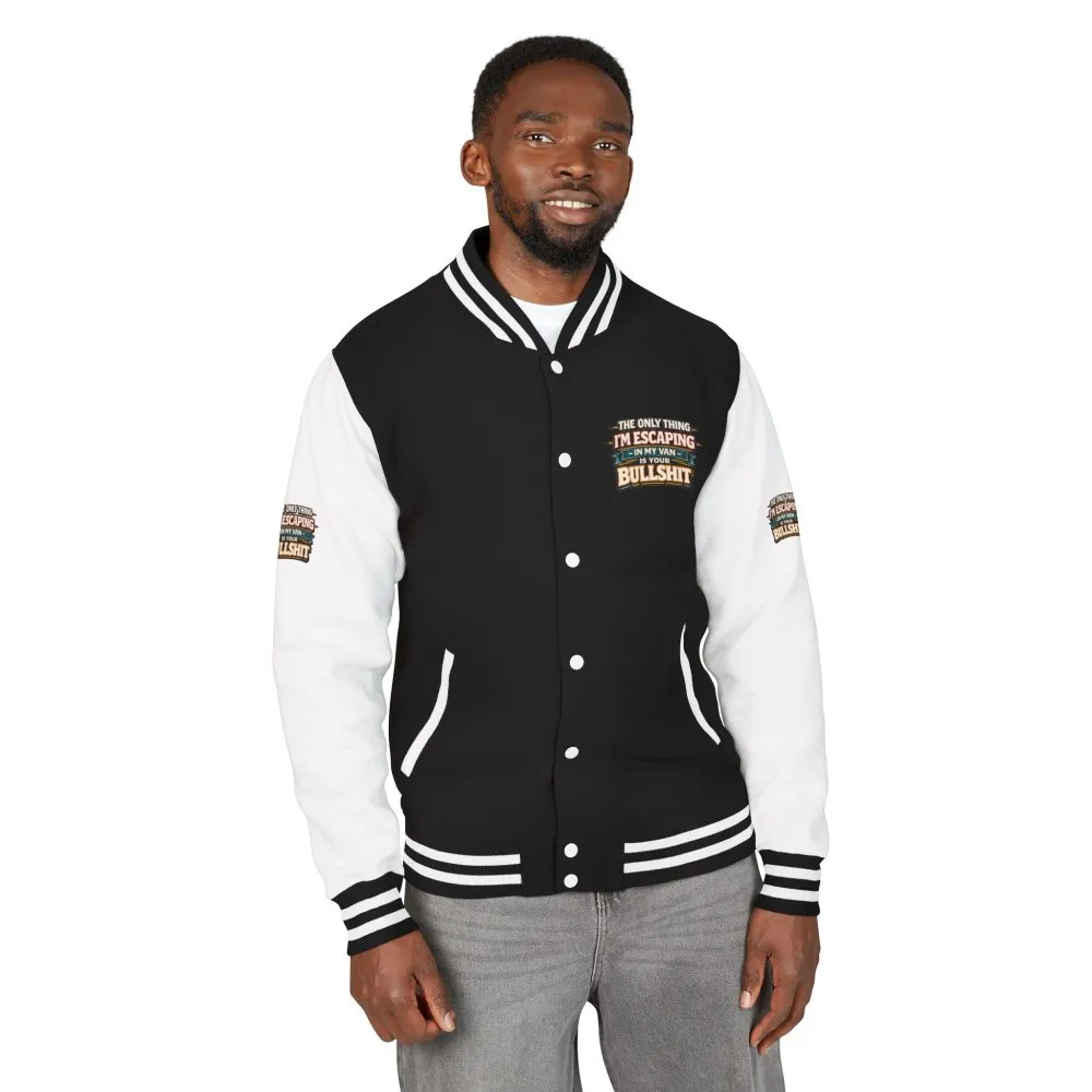 Unisex Heavyweight Letterman Jacket — "The Only Thing I´m Escaping" Design F**K-Line