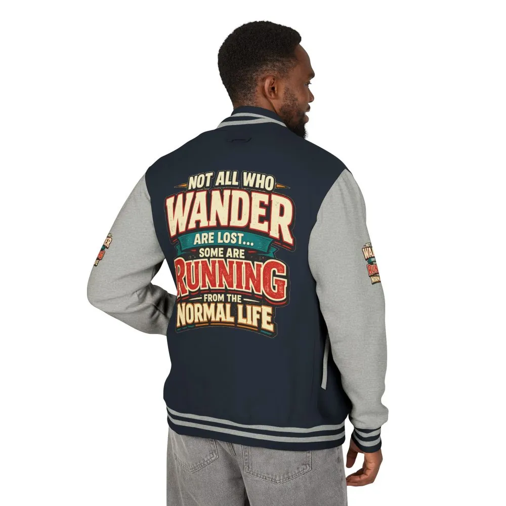 15396696229534476539_2048.jpeg Unisex Heavyweight Letterman Jacket — "Not All Who Wander Are Lost" Design F**K-Line