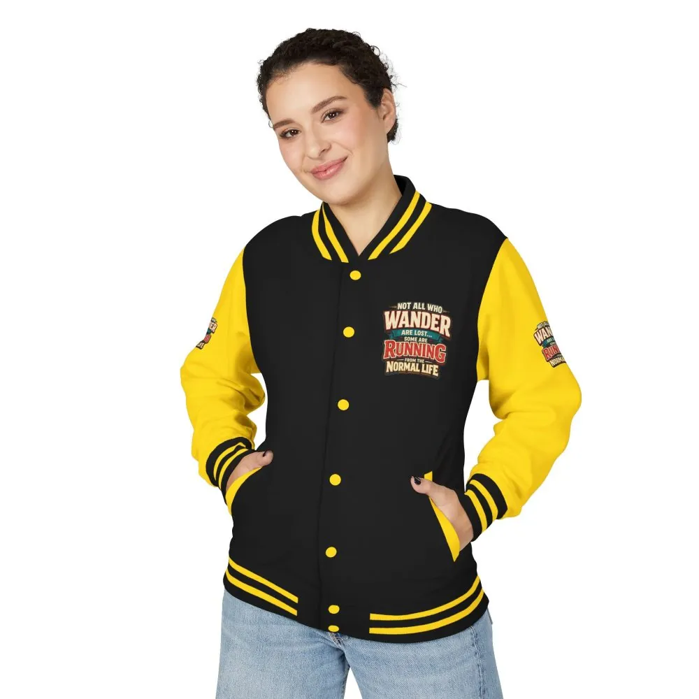15719196208440404295_2048.jpeg Unisex Heavyweight Letterman Jacket — "Not All Who Wander Are Lost" Design F**K-Line