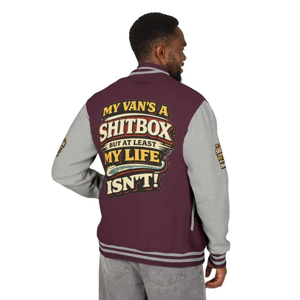 16047791634483610298_2048.jpeg Unisex Heavyweight Letterman Jacket — "My Van`s A Shitbox" Design F**K-Line