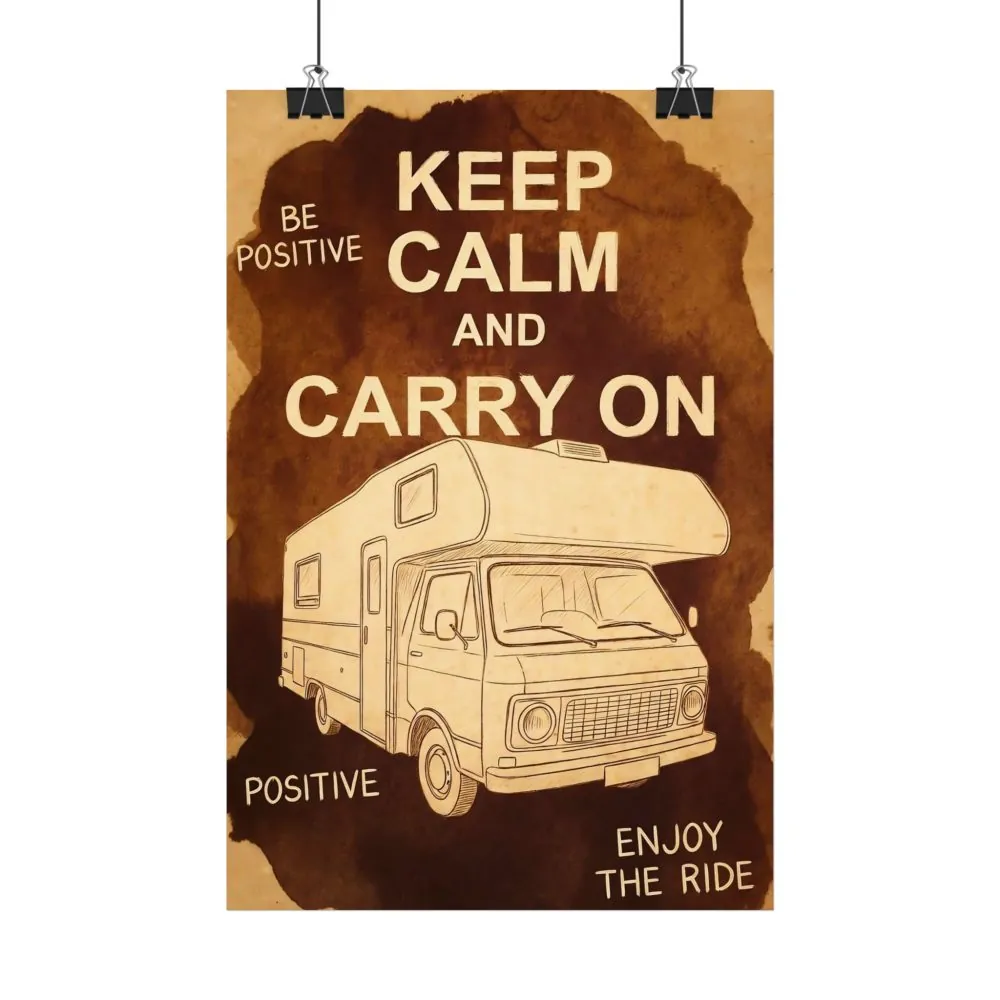 16368990901966087110_2048.jpeg "NEW" Satin Poster — "Keep Calm and Carry On" Vintage Camper Travel Wall Art