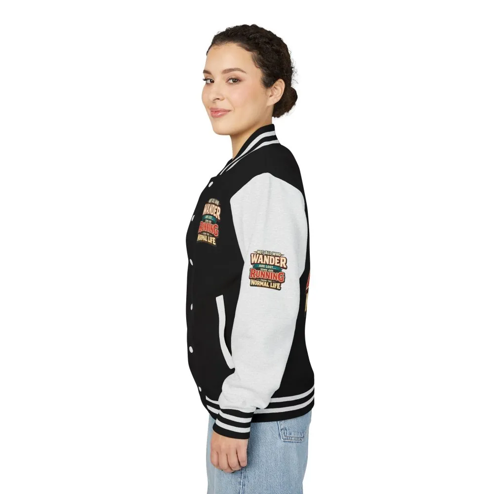 1653057294950867302_2048.jpeg Unisex Heavyweight Letterman Jacket — "Not All Who Wander Are Lost" Design F**K-Line