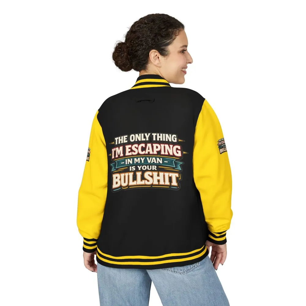 Unisex Heavyweight Letterman Jacket — "The Only Thing I´m Escaping" Design F**K-Line